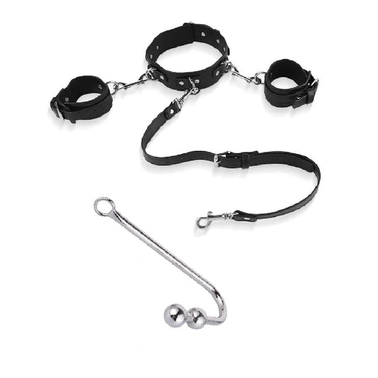 Anal Hooks Collar with Hook 5334 Anal and Beaded Cuffs Elegant 0925